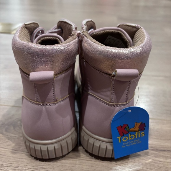 Tobfis Kids Zipper Ankle Boots Kids Sneaker Boot-Like High Top Design Pink 1 NWT - Picture 8 of 11